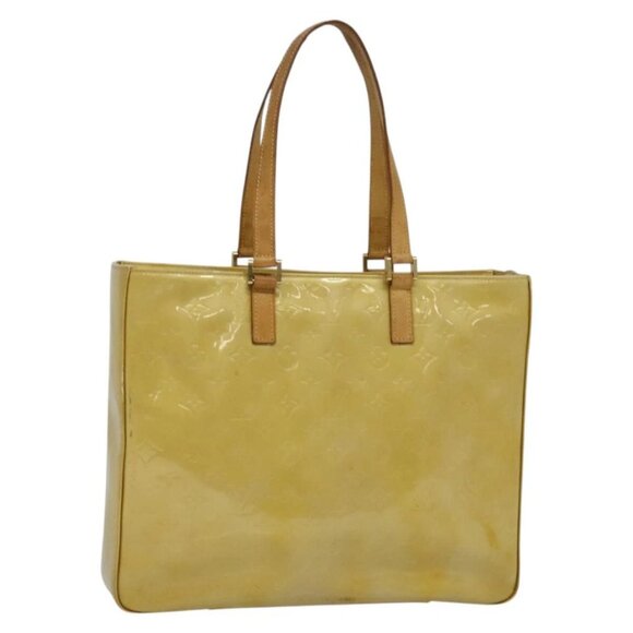 LOUIS VUITTON Monogram Vernis Columbus Tote Bag Beige M91023 LV Auth hk2890 - Picture 2 of 16